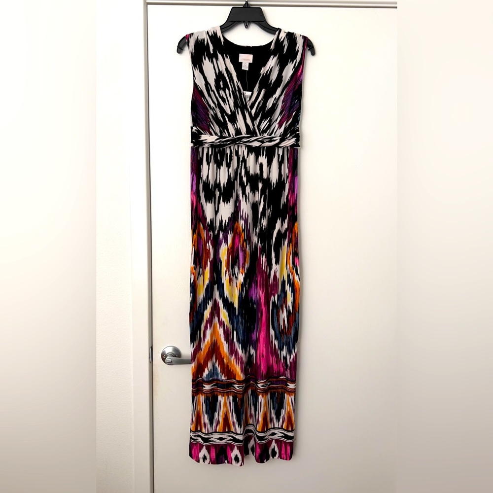 New with tag Chico’s colorful sleeveless maxi dress size 0